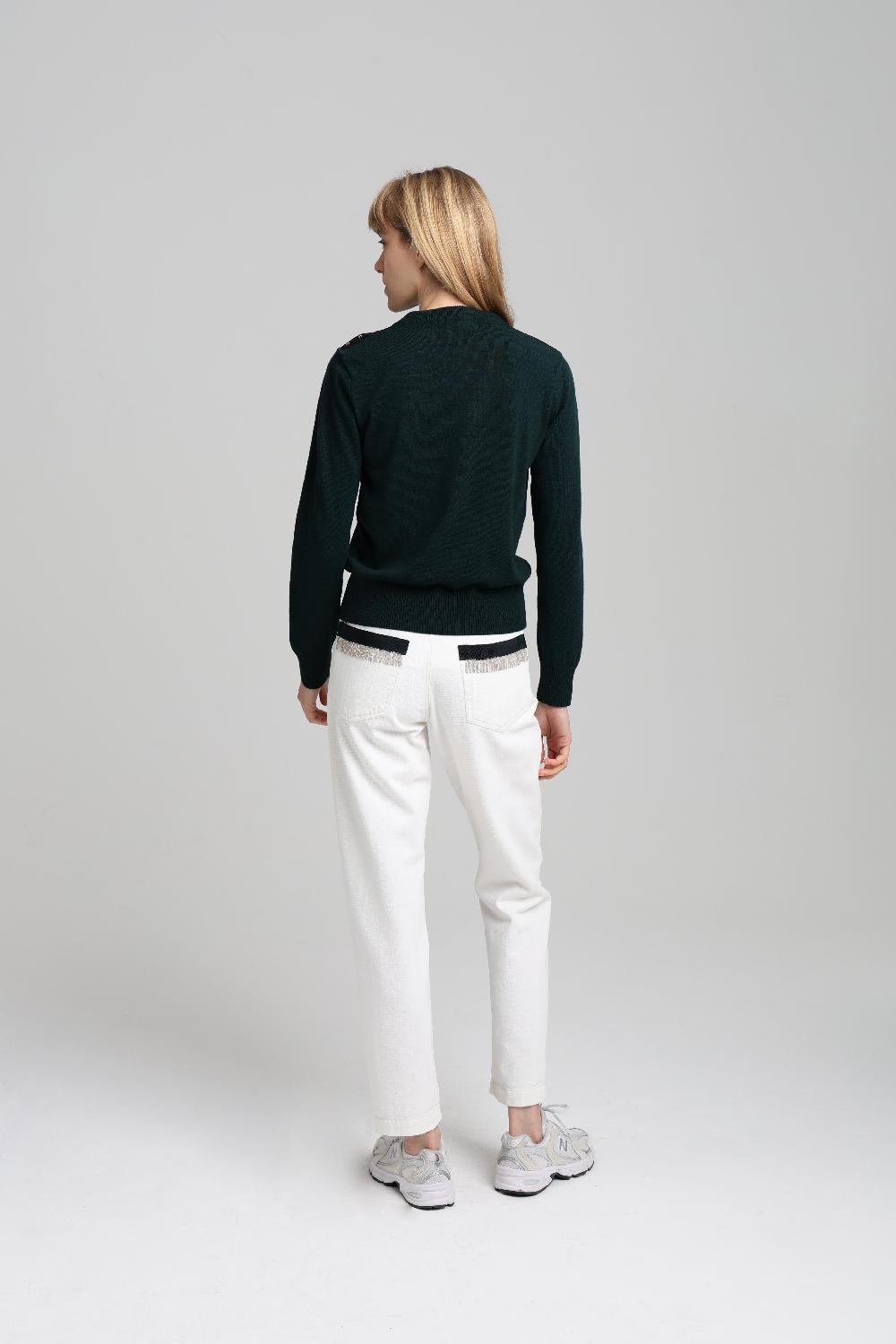 Sarah De Saint Hubert ISA CHAINS JUMPER - Dark Green