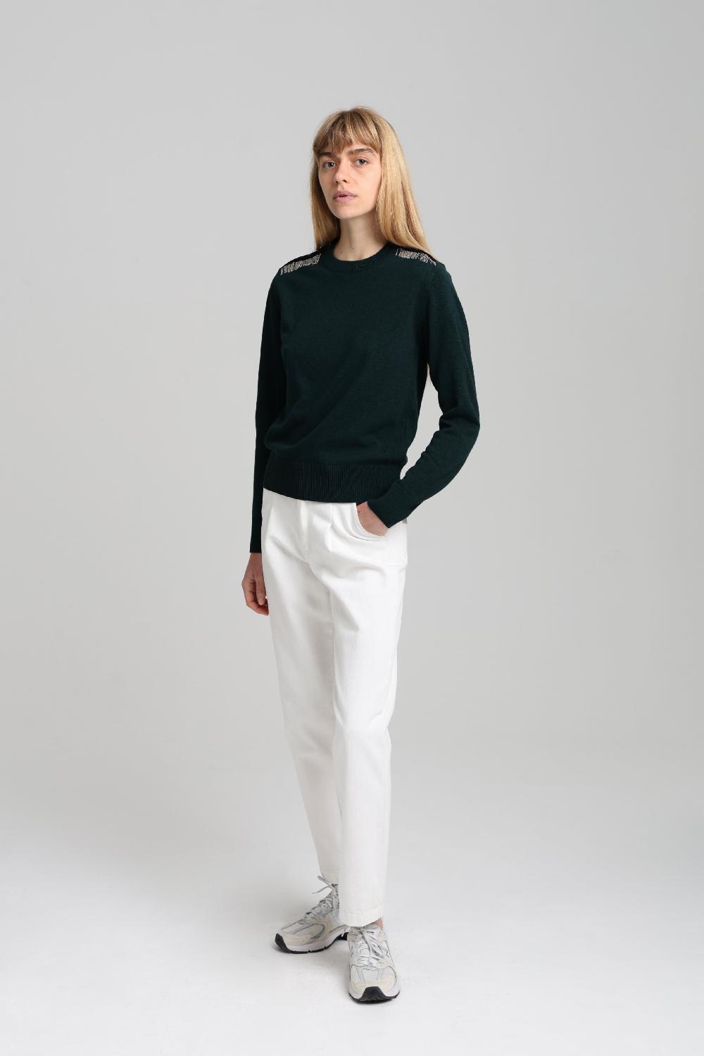 Sarah De Saint Hubert ISA CHAINS JUMPER - Dark Green