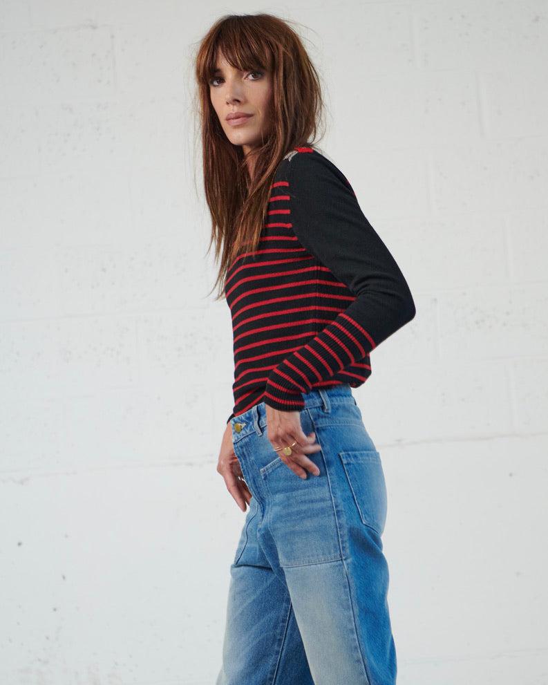 Sarah De Saint Hubert ISA CHAINS JUMPER - Red/Black