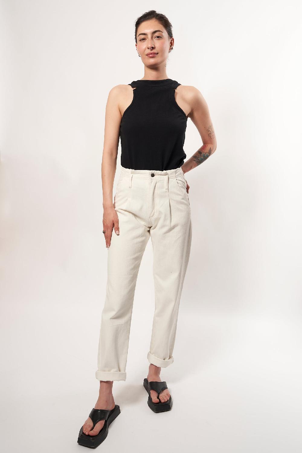 Sarah De Saint Hubert JANE CHAINS JEANS - Écru