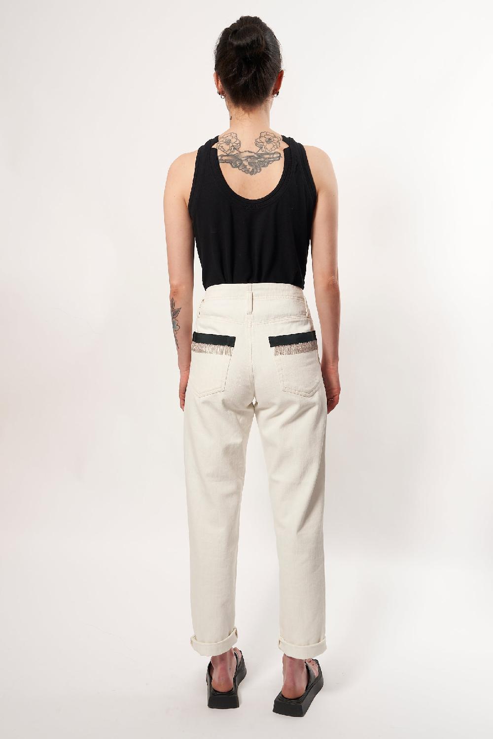 Sarah De Saint Hubert JANE CHAINS JEANS - Écru