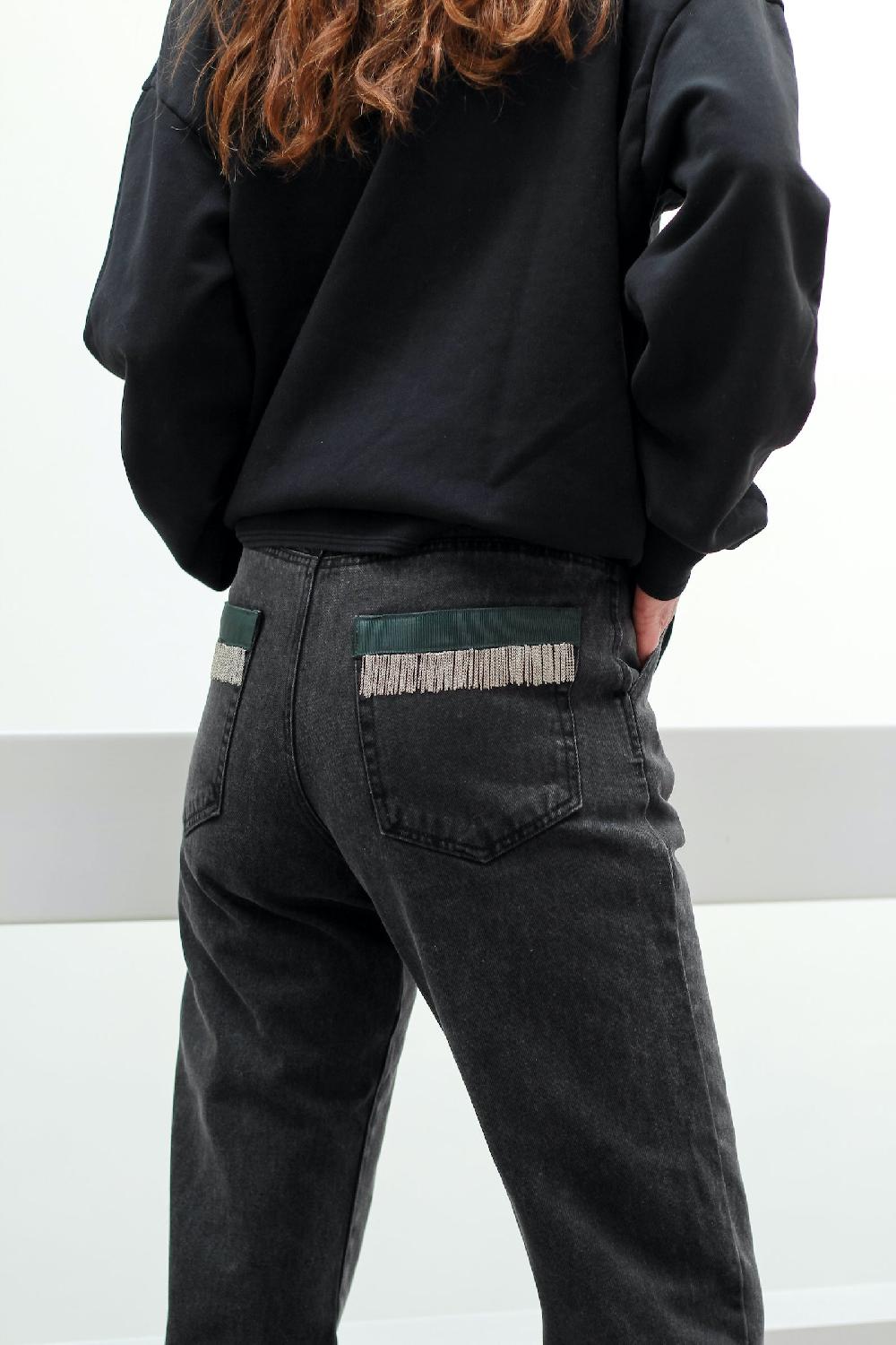 Sarah De Saint Hubert JANE CHAINS JEANS - Off Black