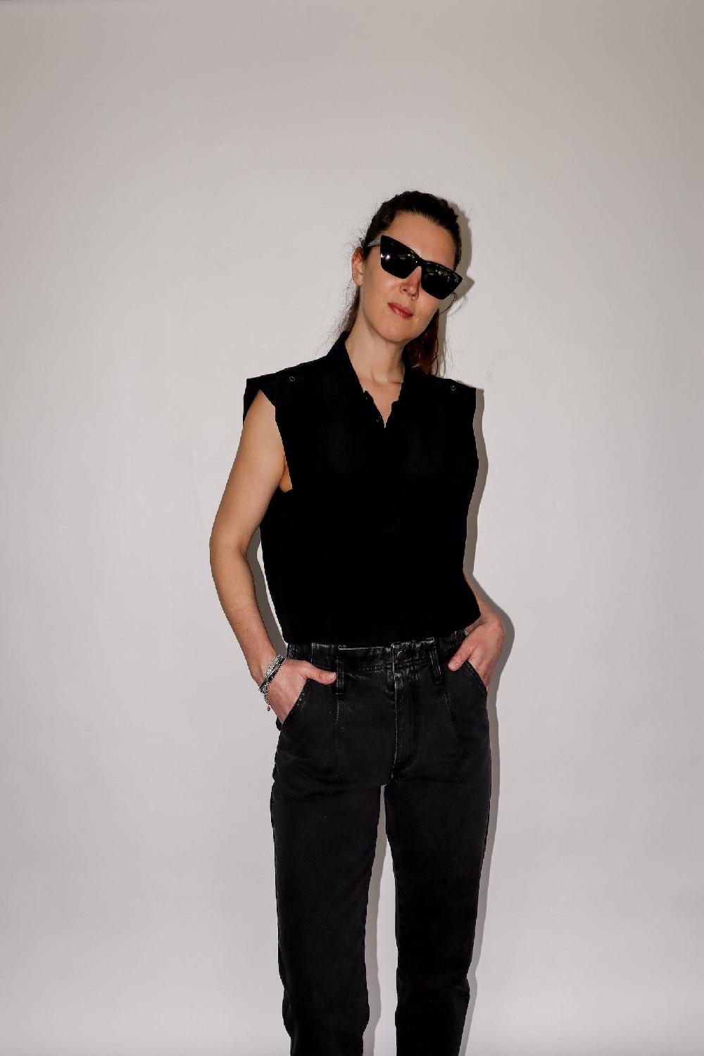 Sarah De Saint Hubert JANE CHAINS JEANS - Off Black