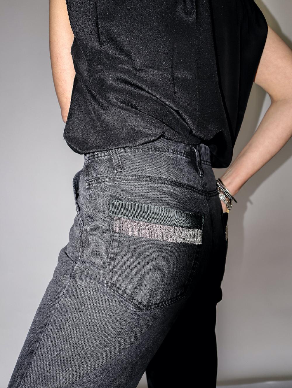 Sarah De Saint Hubert JANE CHAINS JEANS - Off Black