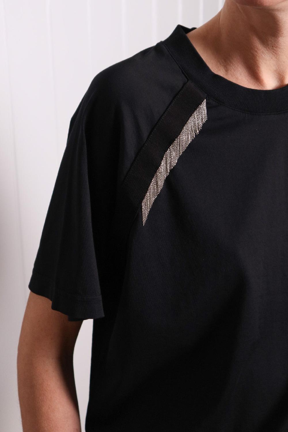 Sarah De Saint Hubert LOU CHAINS T-SHIRT - Black