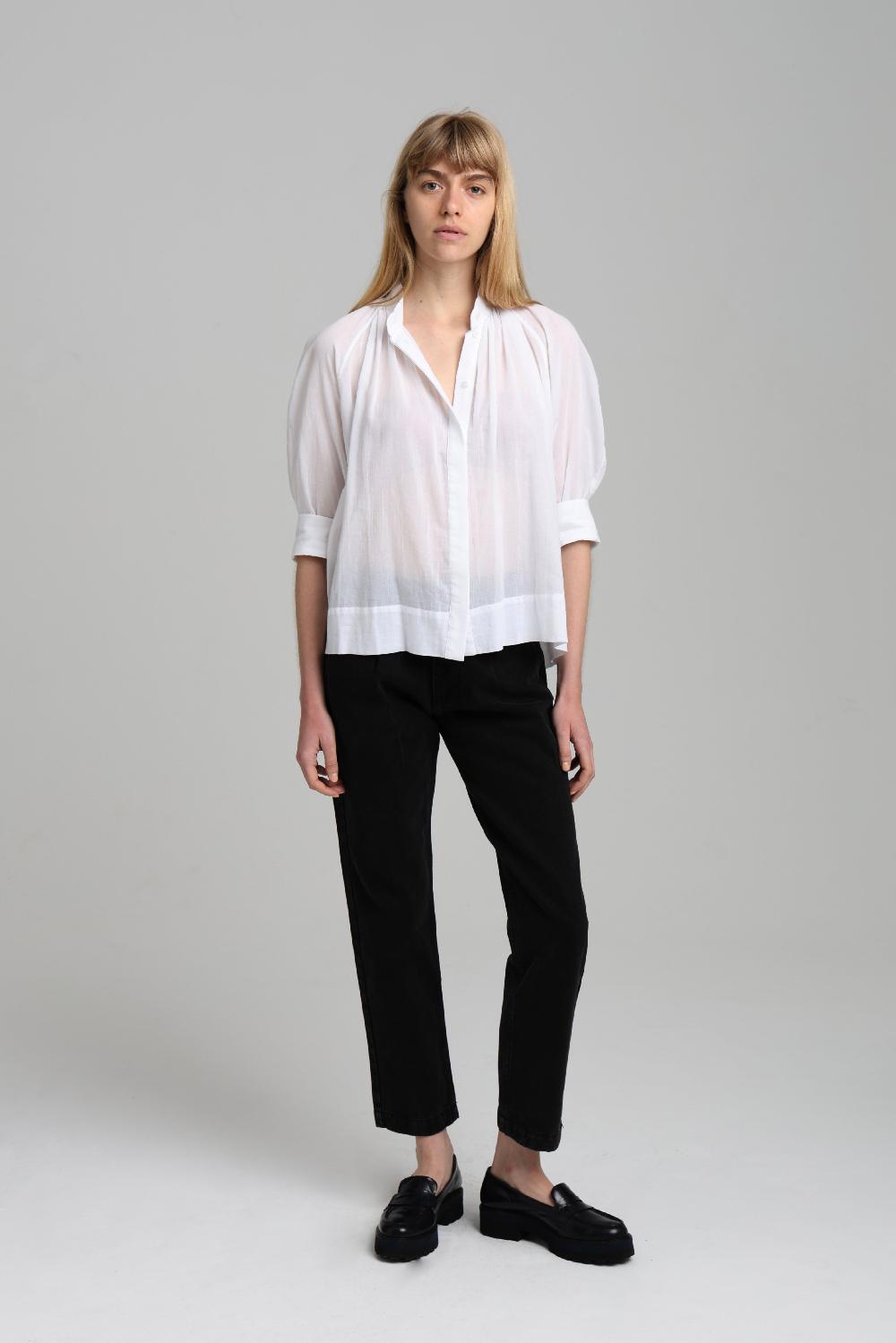 sarah de saint hubert MADELEINE SHIRT - White Voile