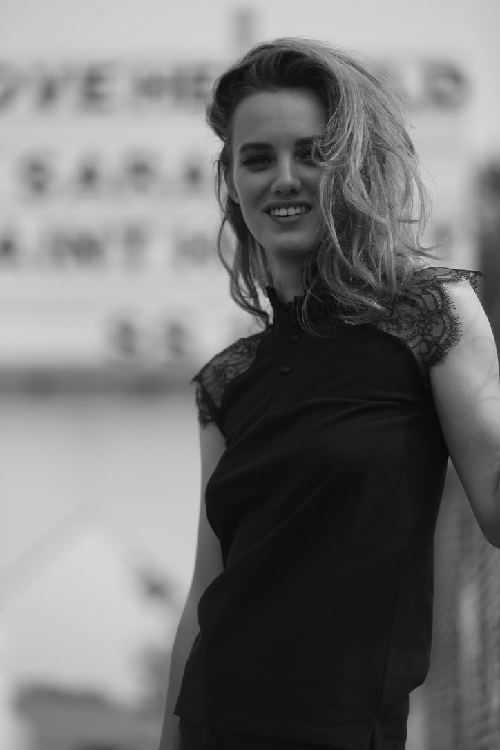 sarah de saint hubert NICOLE POLO SHIRT - Black