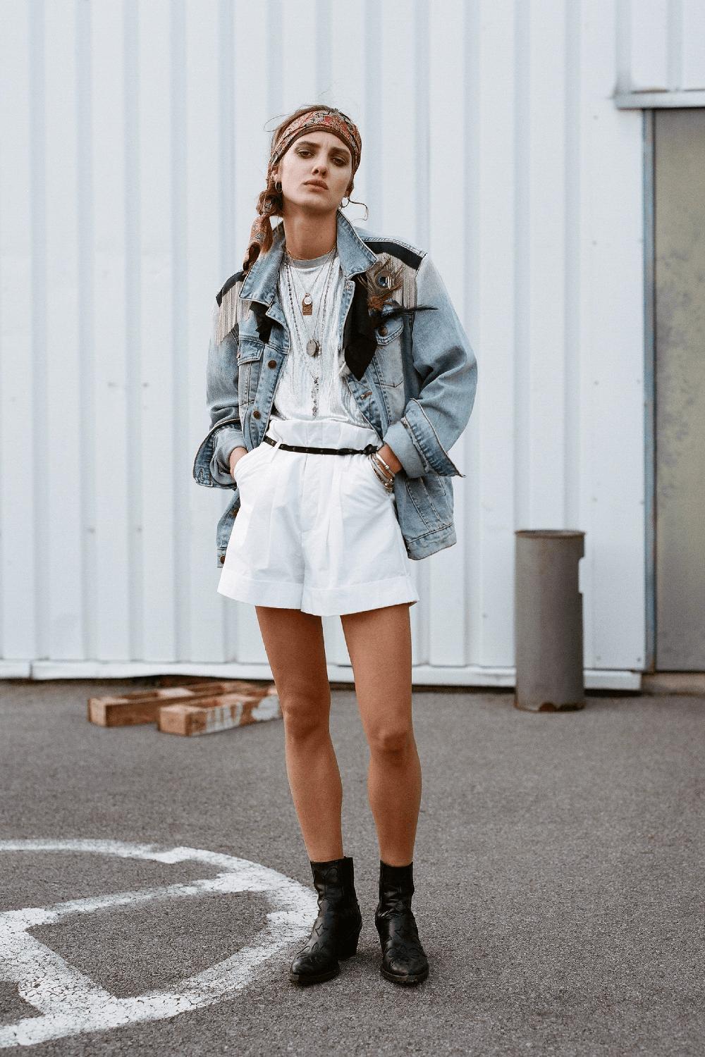 sarah de saint hubert THELMA SHORTS - White