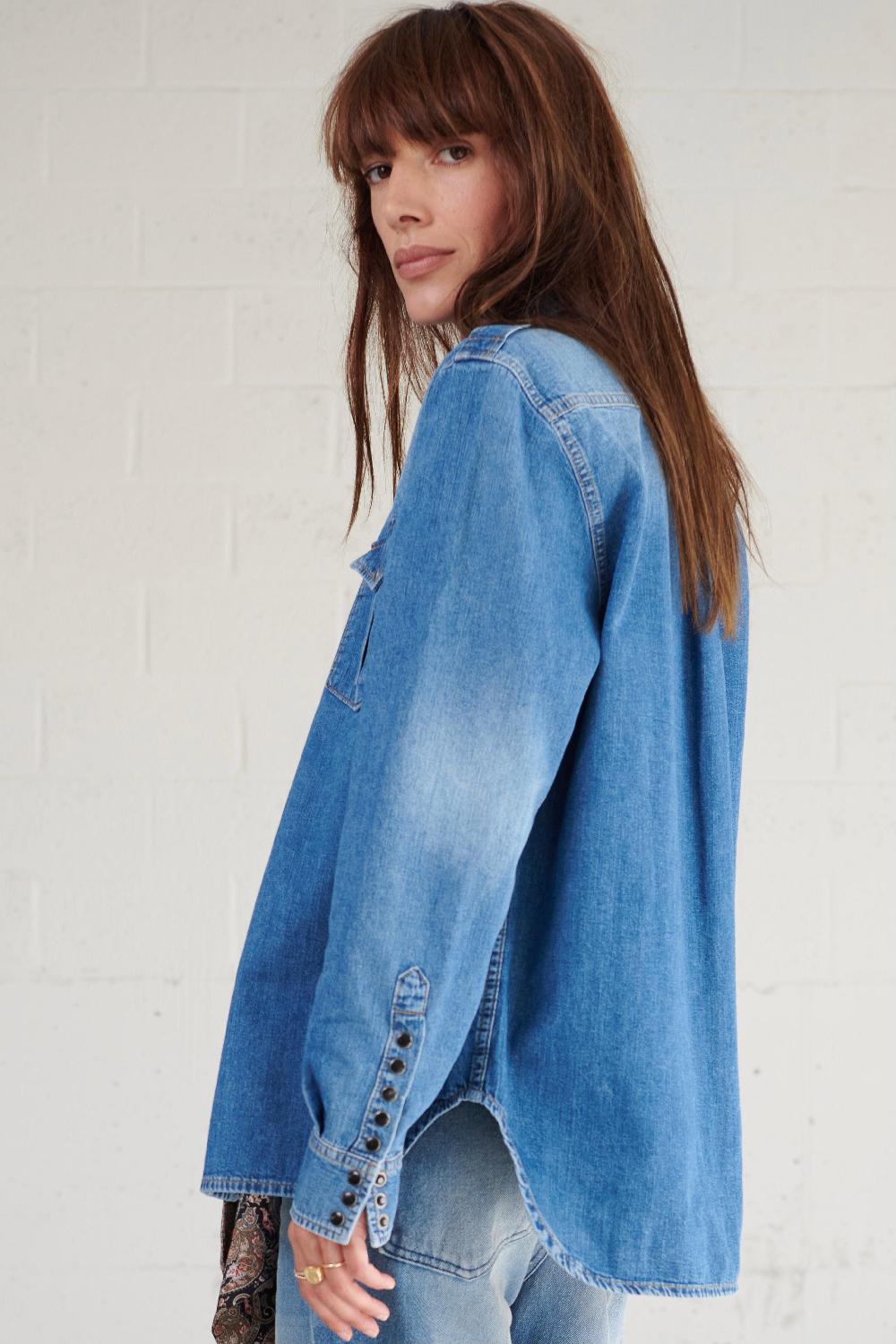 Sarah De Saint Hubert TITI SHIRT - Dark Blue Denim