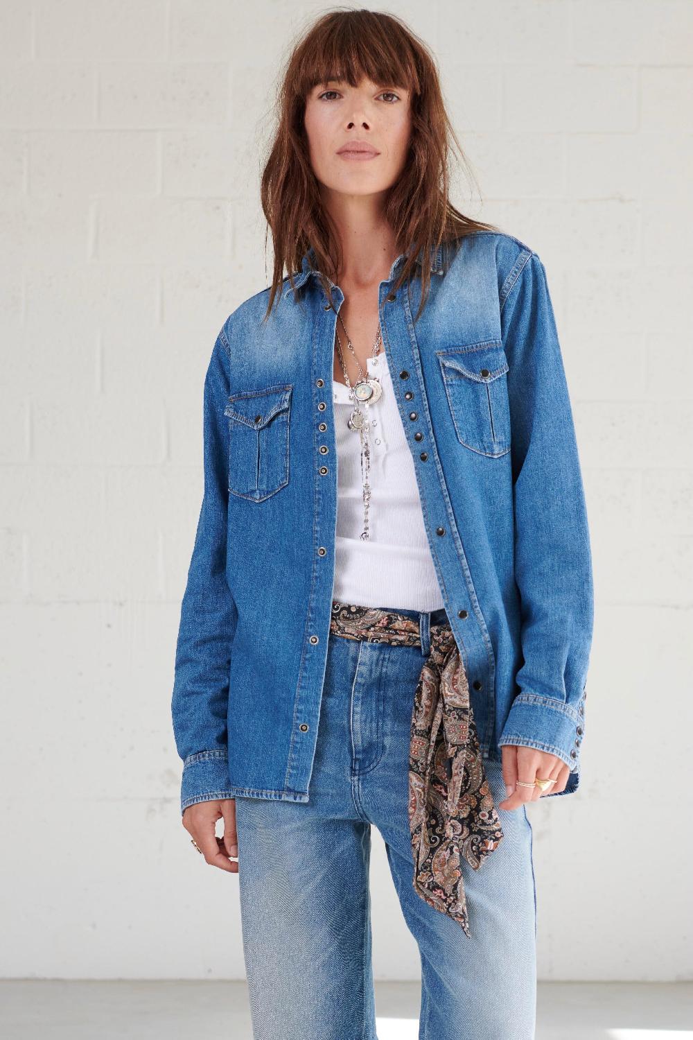 sarah de saint hubert TITI SHIRT - Dark blue denim