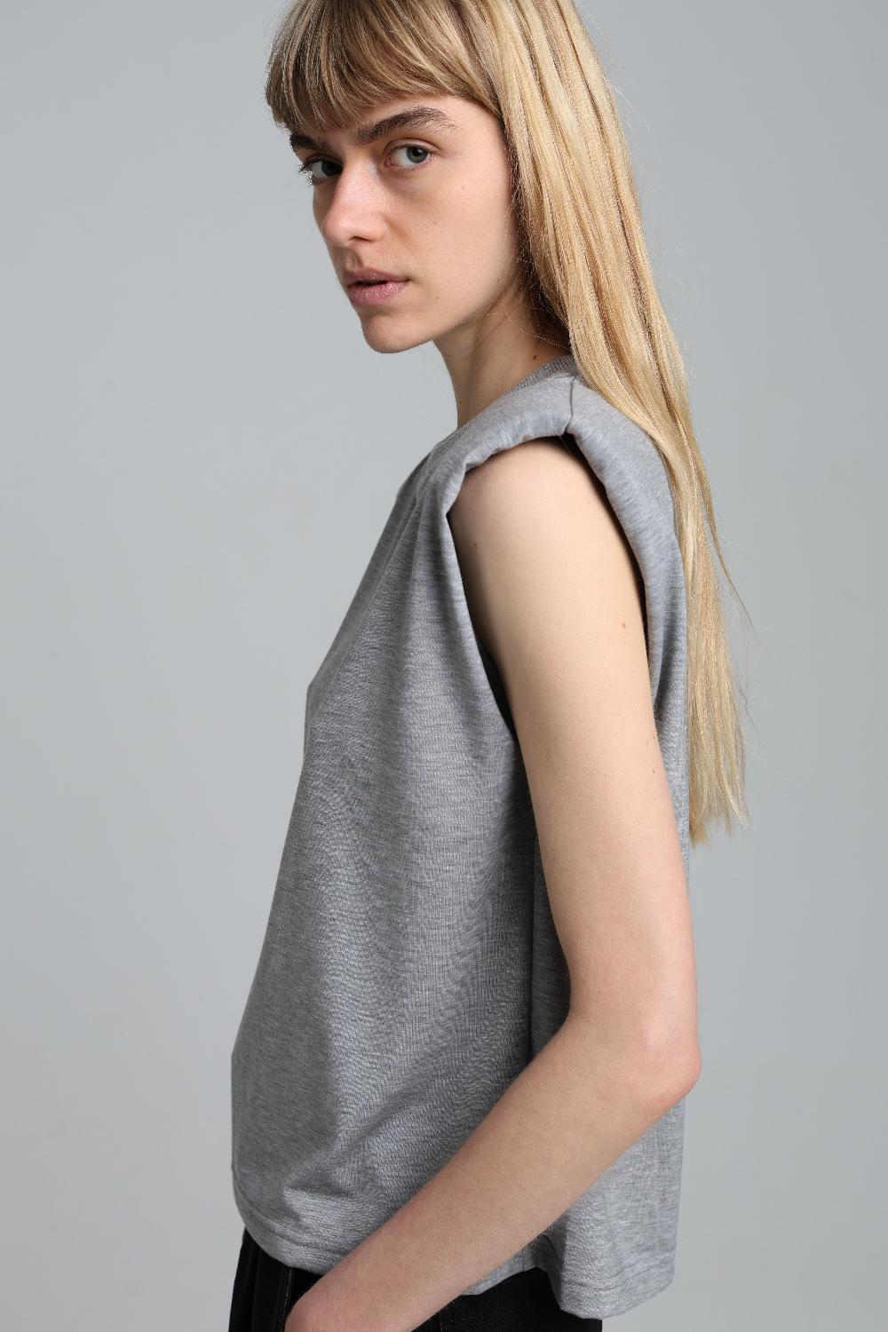 Sarah De Saint Hubert TOM TOP - Light Grey Mélange
