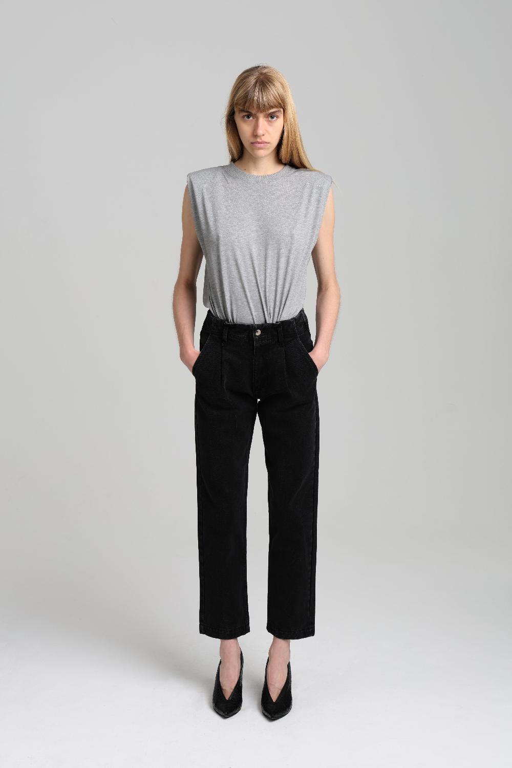 Sarah De Saint Hubert TOM TOP - Light Grey Mélange