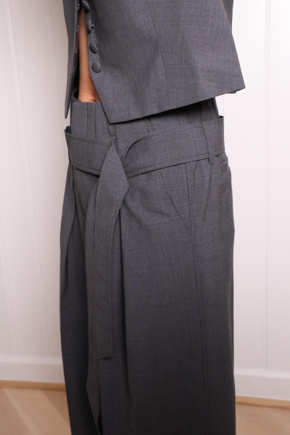 Sarah De Saint Hubert WOODY VIRGIN WOOL TROUSERS - Grey