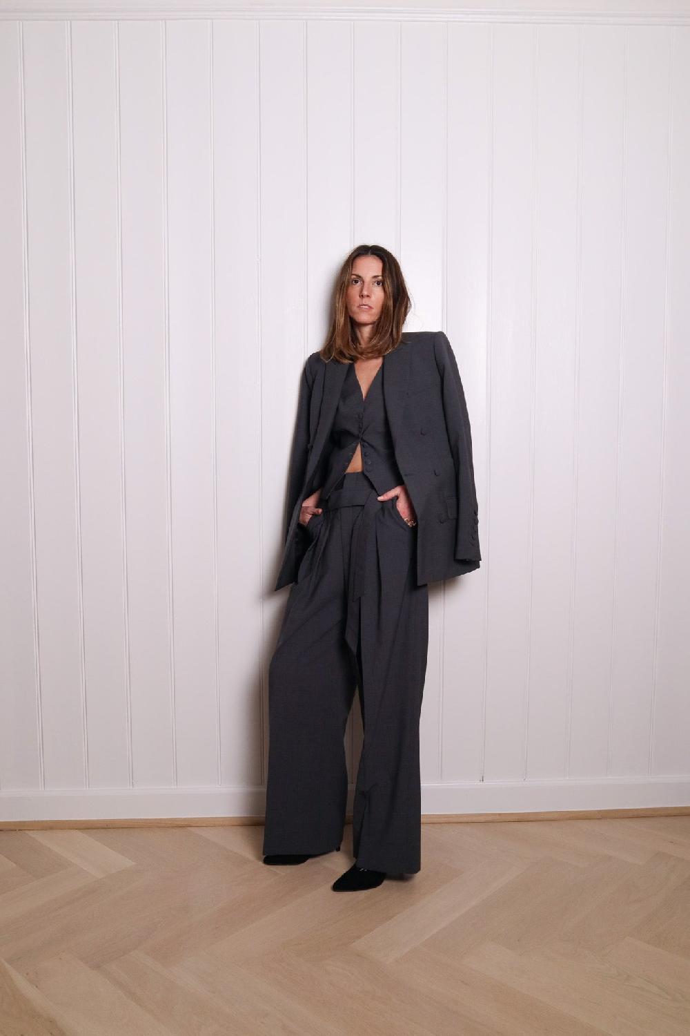 Sarah De Saint Hubert WOODY VIRGIN WOOL TROUSERS - Grey