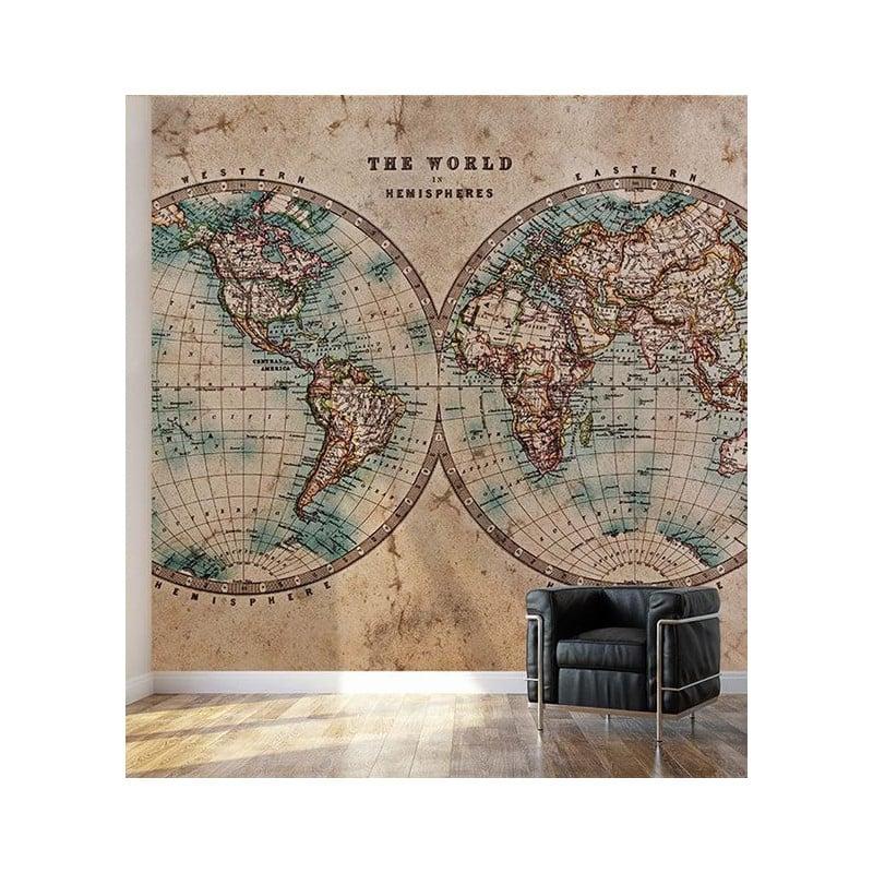 Scenolia Carte Du Monde En Papier Peint Panoramique Imprimé