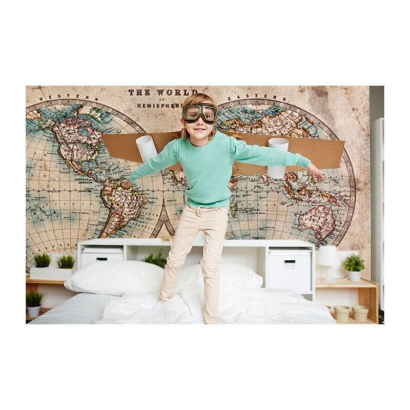 scenolia Carte du monde en papier peint panoramique imprimé