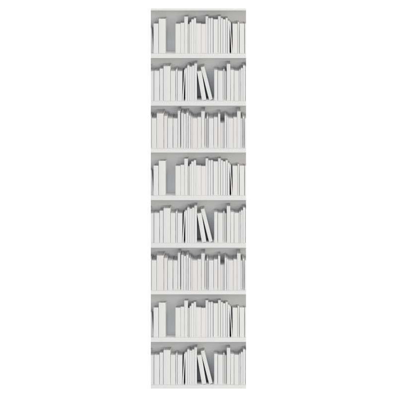 scenolia Papier peint bibliothèque design blanc en trompe l'oeil
