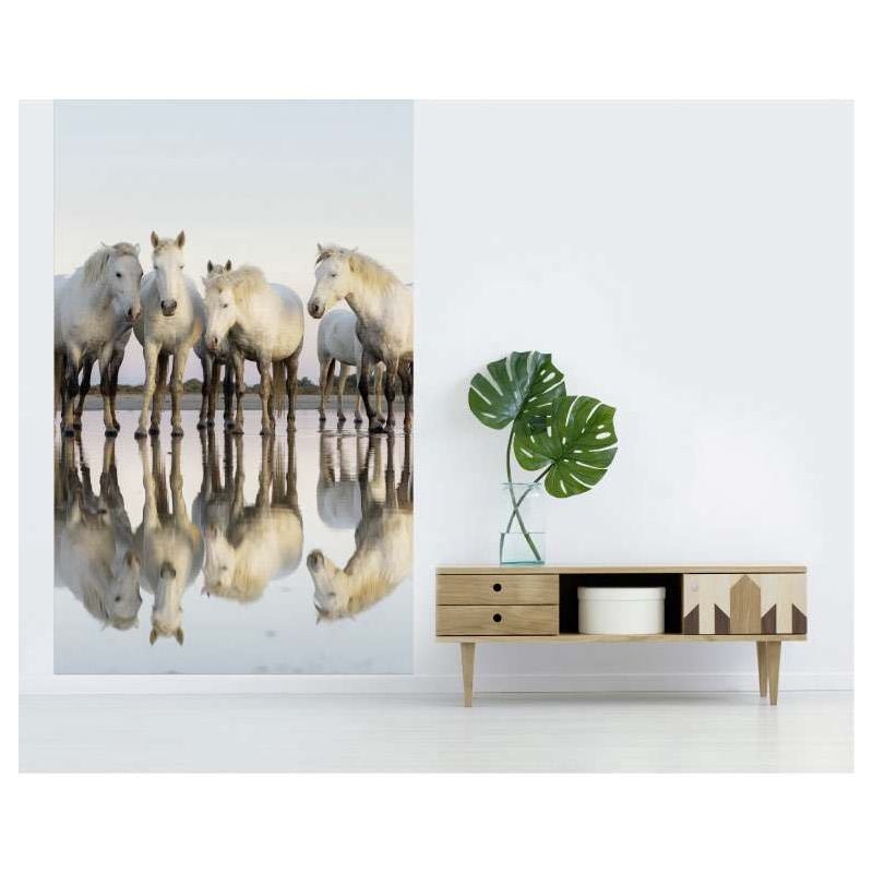 Scenolia Papier Peint Chevaux Blancs Avec Effet Miroir