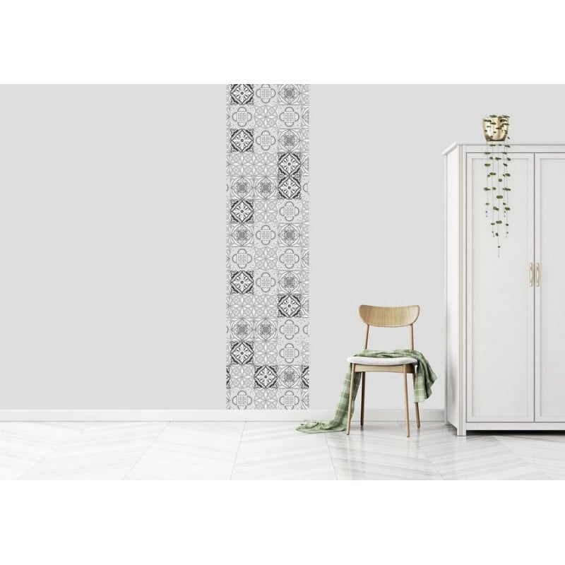 scenolia Papier peint effet carreaux de ciment gris