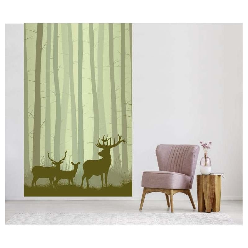 Scenolia Papier Peint Illustration Cerf Dans La Forêt