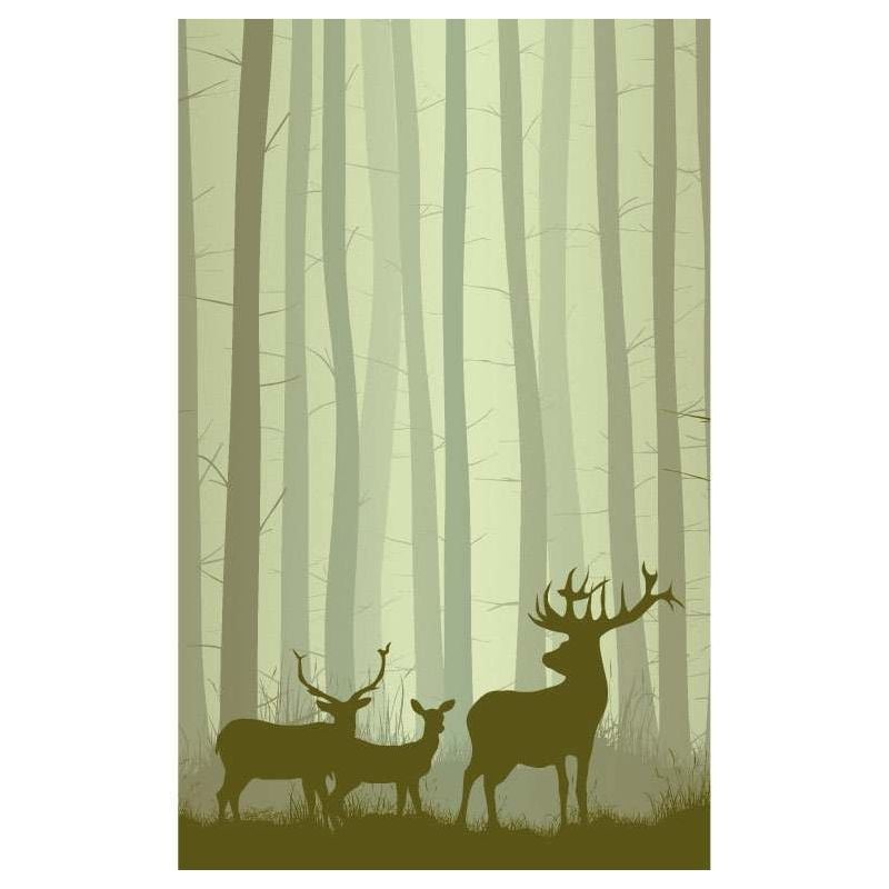 scenolia Papier peint illustration cerf dans la forêt