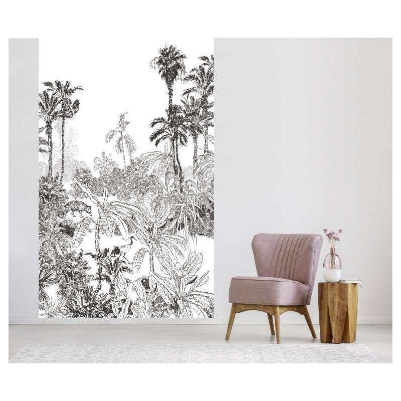 Scenolia Papier Peint Illustration De La Jungle En Noir Et Blanc