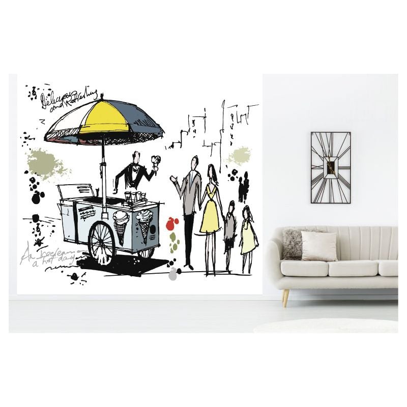Scenolia Papier Peint Illustration Marchand De Glace