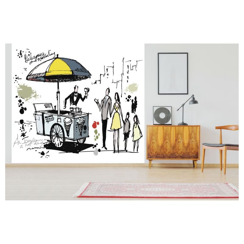 Scenolia Papier Peint Illustration Marchand De Glace