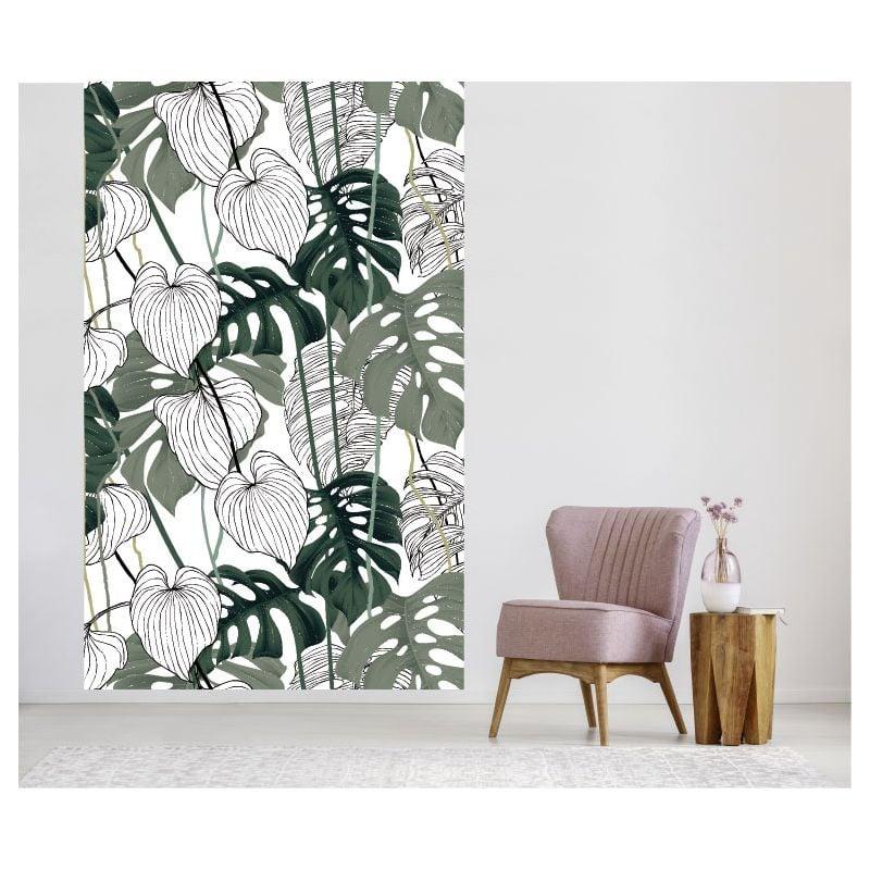 Scenolia Papier Peint Motif Feuilles Style Tropical