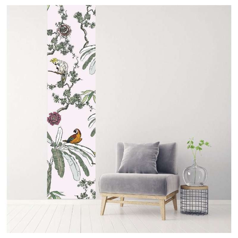 Scenolia Papier Peint Oiseau Ambiance Tropicale Rose