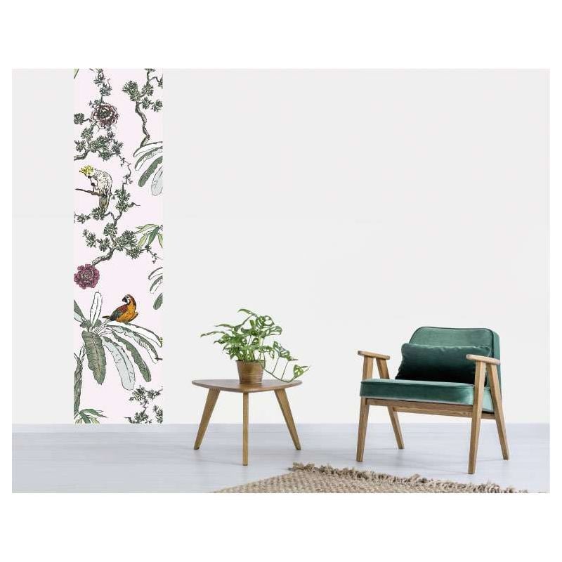 Scenolia Papier Peint Oiseau Ambiance Tropicale Rose
