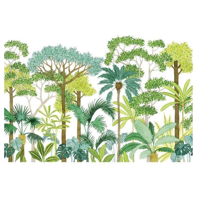 scenolia Papier peint panoramique jungle et feuillage tropical