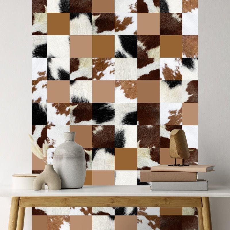 Scenolia Papier Peint Patchwork Peau De Vache Marron