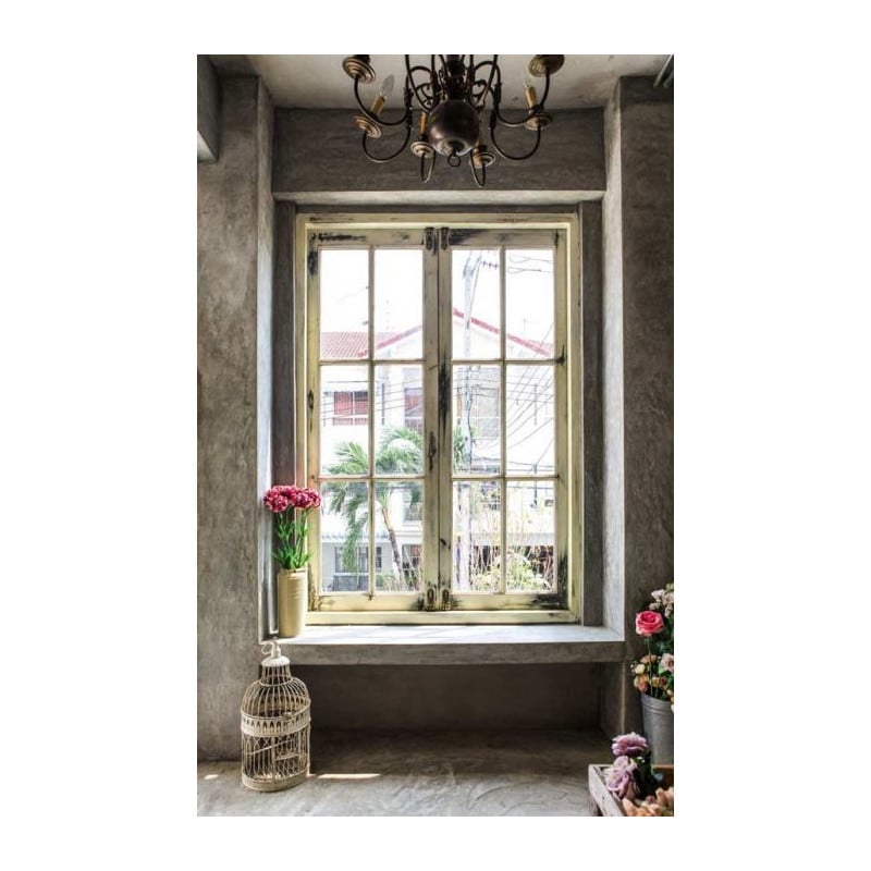 scenolia Papier peint style shabby chic trompe l'oeil fenêtre