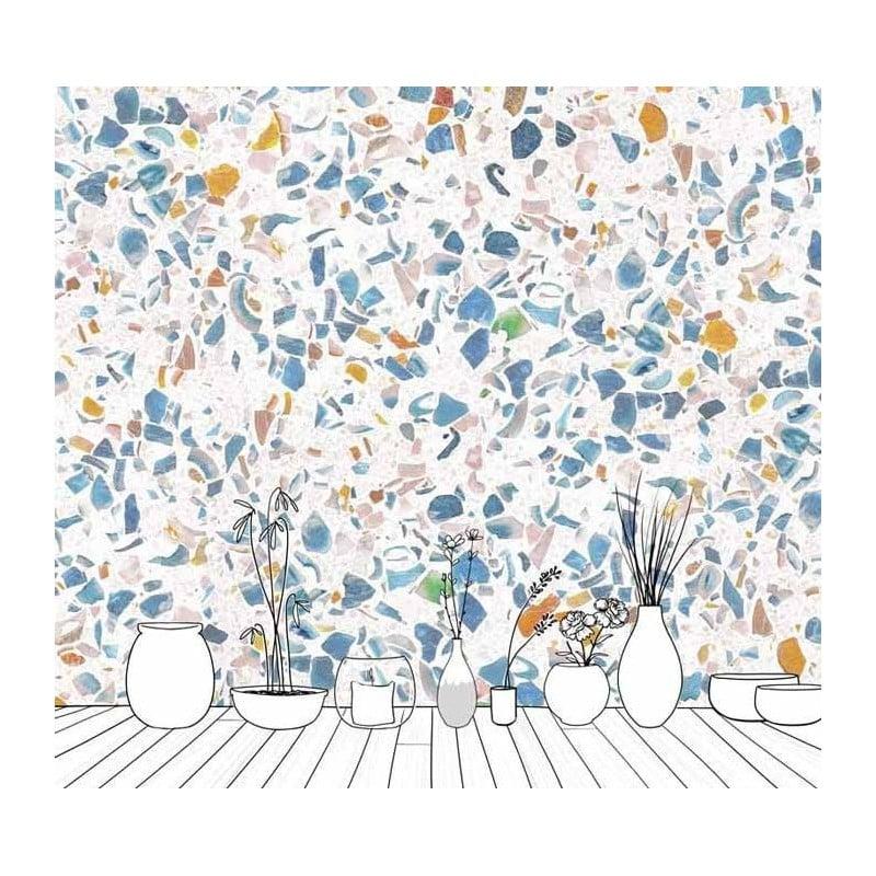 Scenolia Papier Peint Trompe L'oeil Terrazzo Imitation De La Matière
