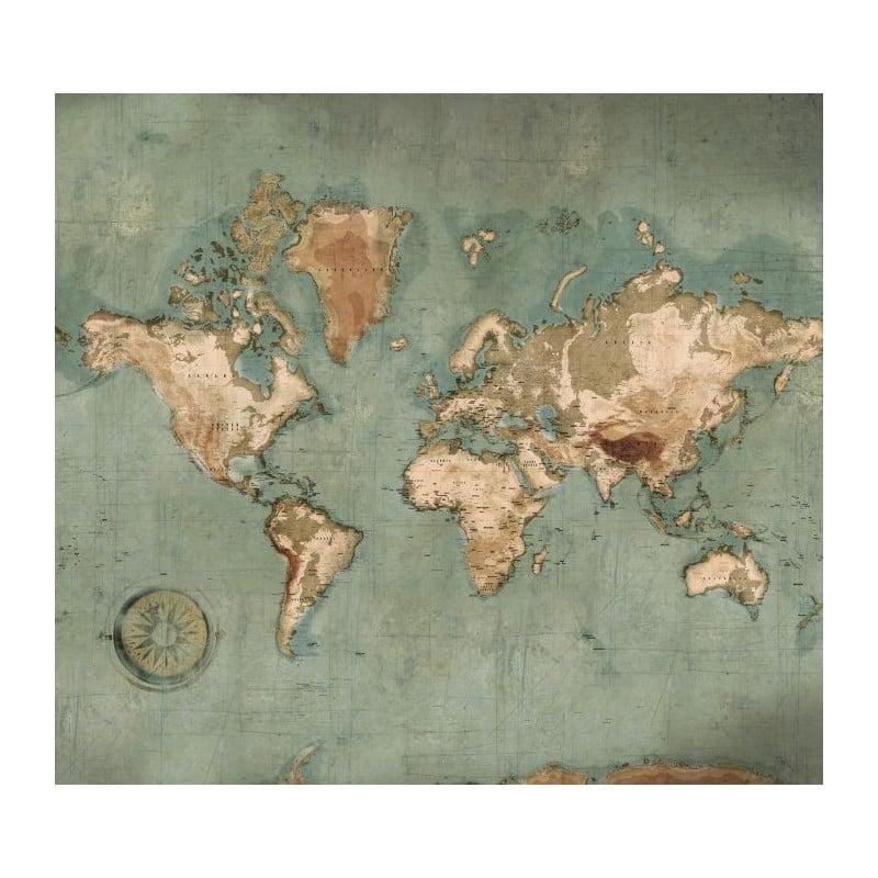 Scenolia Papier Peint Carte Du Monde Vintage