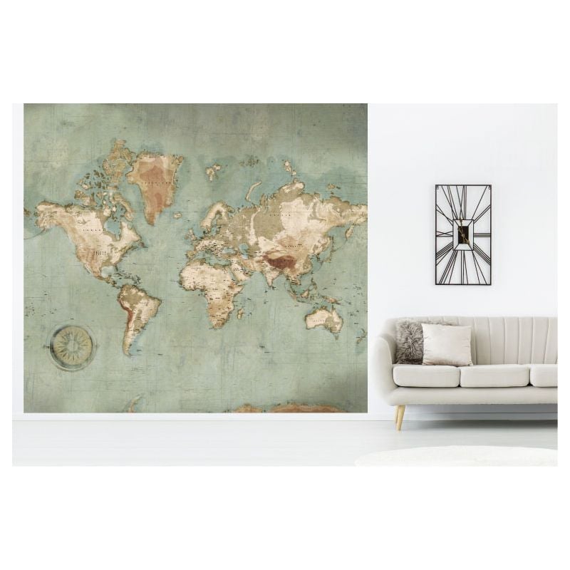 Scenolia Papier Peint Carte Du Monde Vintage