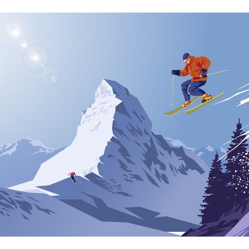 scenolia Papier peint d'illustration hivernale