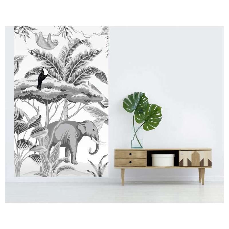Scenolia Papier Peint De Forêt Tropicale Argentée