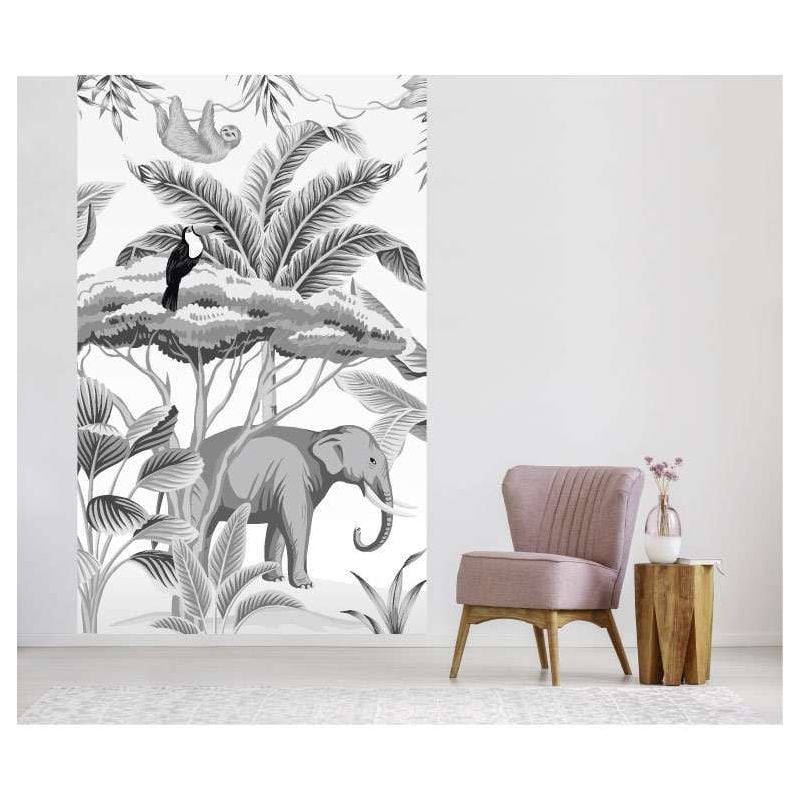 Scenolia Papier Peint De Forêt Tropicale Argentée