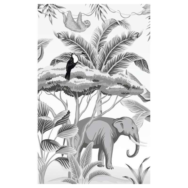 scenolia Papier peint de forêt tropicale argentée