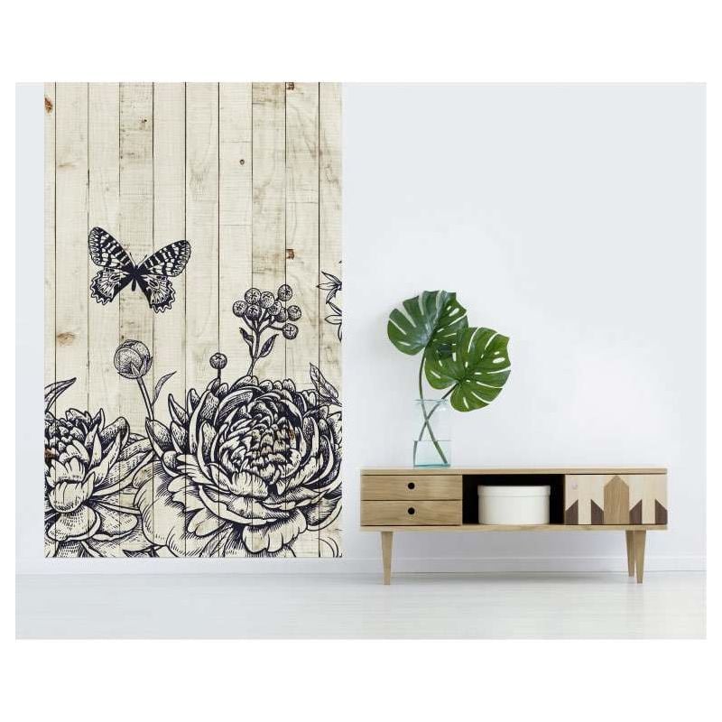 Scenolia Papier Peint Dessin Papillon Sur Bois