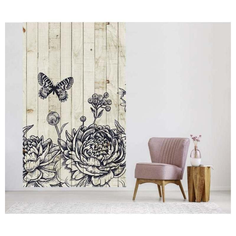 Scenolia Papier Peint Dessin Papillon Sur Bois