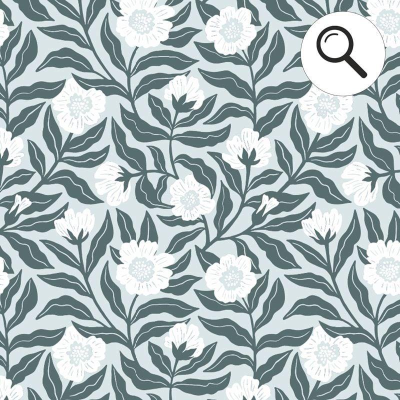 Scenolia Papier Peint Floral Vert Et Gris