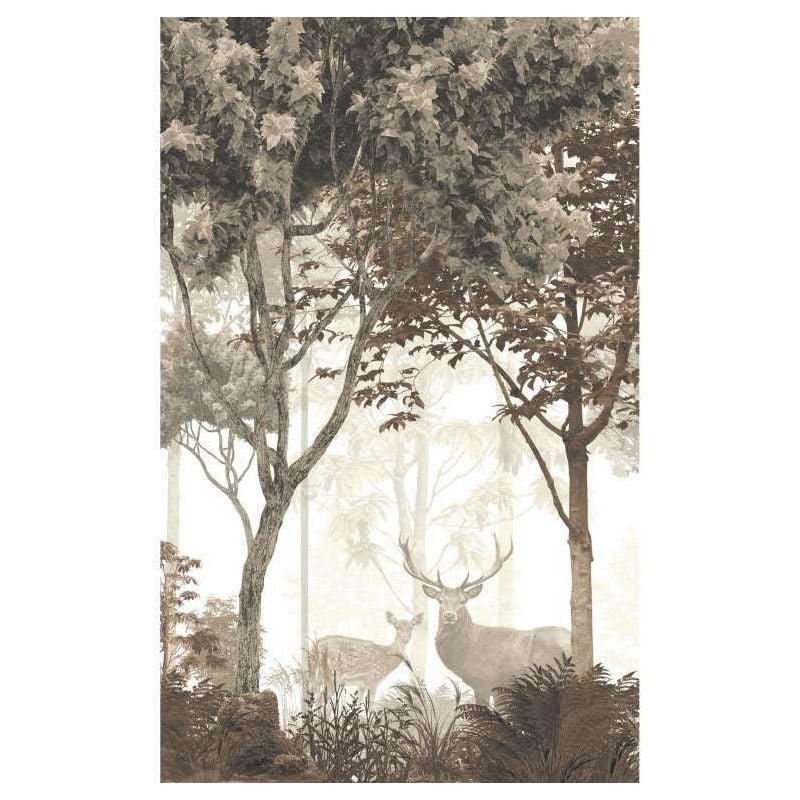 scenolia Papier peint forêt biche et cerf