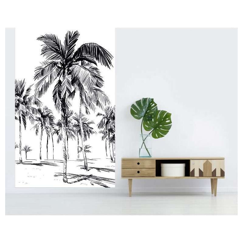 Scenolia Papier Peint Graphique Dessin De Palmiers
