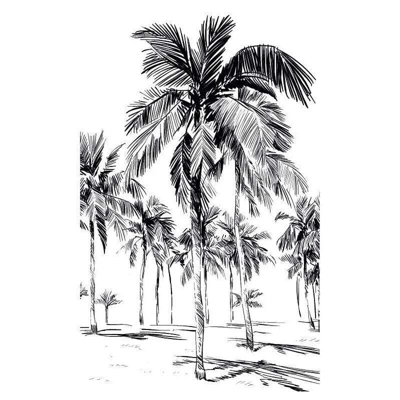scenolia Papier peint graphique dessin de palmiers