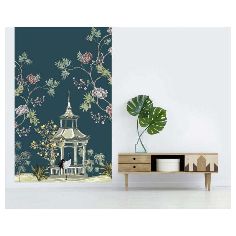 Scenolia Papier Peint Graphique éléphant Et Fleurs