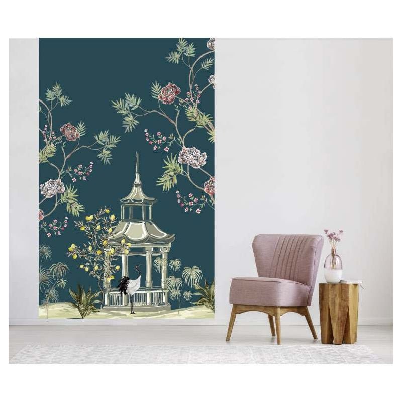 Scenolia Papier Peint Graphique éléphant Et Fleurs