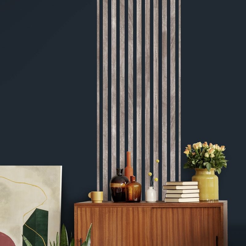 Scenolia Papier Peint Imitation Bois Gris Foncé